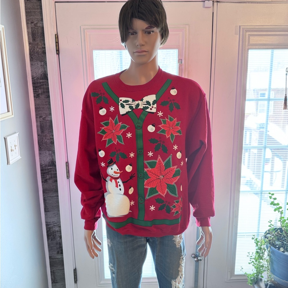 Men's‎ Jerzees Ugly Christmas Sweatshirt SZ XL.